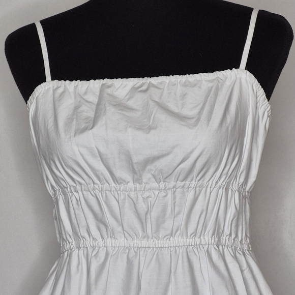 Madewell Embroidered Eyelet Tank Midi Dress in White Poplin Adjustable Strap - 6 - Picture 8 of 16